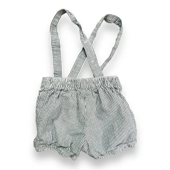 Janie & Jack | Seersucker Bloomer Overalls (3-6 mos) - Picture 2 of 3